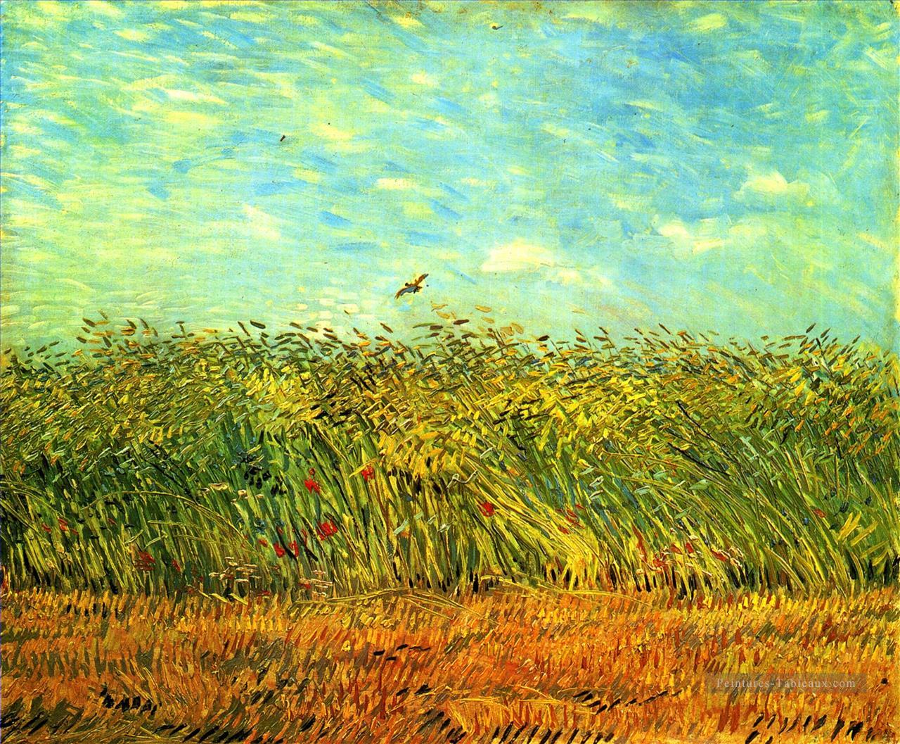 Champ de blé avec un alouette Vincent van Gogh Peintures à l'huile